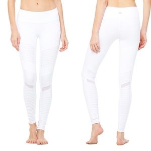 NWOT! ALO Yoga Moto Leggings - White Glossy